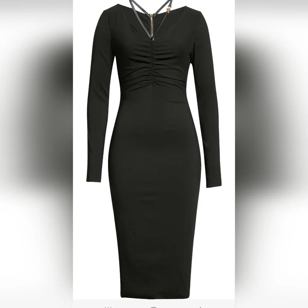 Versace Medusa Long Sleeve Size 8 Midi Dress - Picture 3 of 16